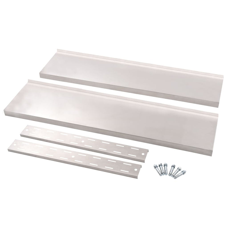vidaXL kétszintes rozsdamentes acél falra szerelhető fali polc 120 x 30 cm