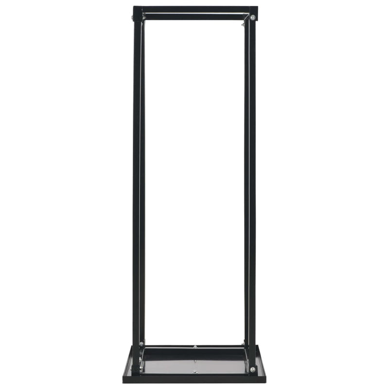 vidaXL fekete acél tűzifatároló alappal 37 x 37 x 113 cm