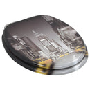 vidaXL 2 db New York mintás MDF WC-ülőke lassan csukódó fedéllel