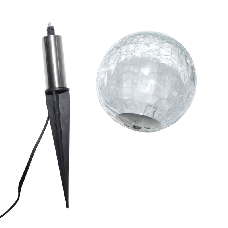 vidaXL 6 db LED kerti gömblámpa cövekkel és napelemmel
