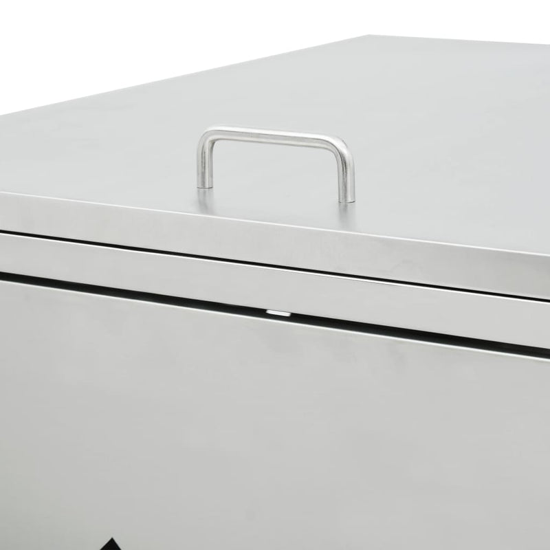 vidaXL rozsdamentes acél keret gurítható szemeteskukához 240 liter