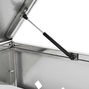 vidaXL rozsdamentes acél tároló két gurítható szemeteskukához 240 L