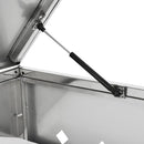 vidaXL rozsdamentes acéltároló négy gurítható szemeteskukához 240 L