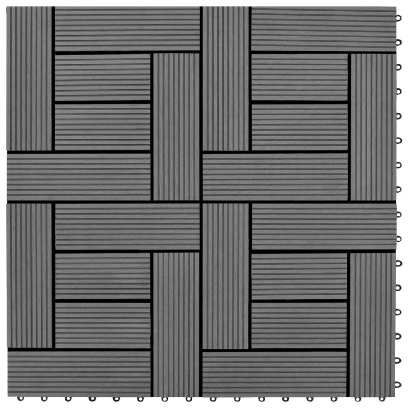 vidaXL 22 db (2 m2) szürke WPC teraszburkoló lap 30 x 30 cm