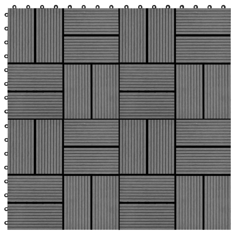 vidaXL 22 db (2 m2) szürke WPC teraszburkoló lap 30 x 30 cm