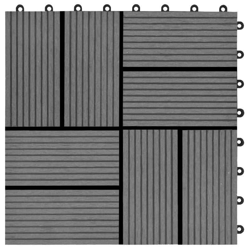 vidaXL 22 db (2 m2) szürke WPC teraszburkoló lap 30 x 30 cm