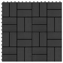 vidaXL 22 db (2 m2) fekete WPC teraszburkoló lap 30 x 30 cm
