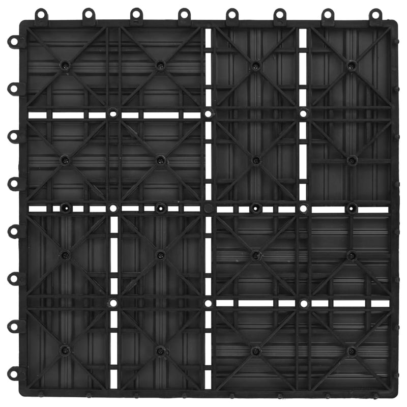 vidaXL 22 db (2 m2) fekete WPC teraszburkoló lap 30 x 30 cm