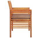 vidaXL kétszemélyes tömör akácfa kerti pad párnával 120 cm