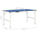vidaXL 1,5 méteres kék pingpongasztal hálóval 152 x 76 x 66 cm