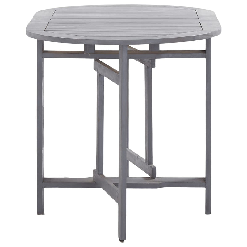 vidaXL szürke tömör akácfa kerti asztal 120 x 70 x 74 cm