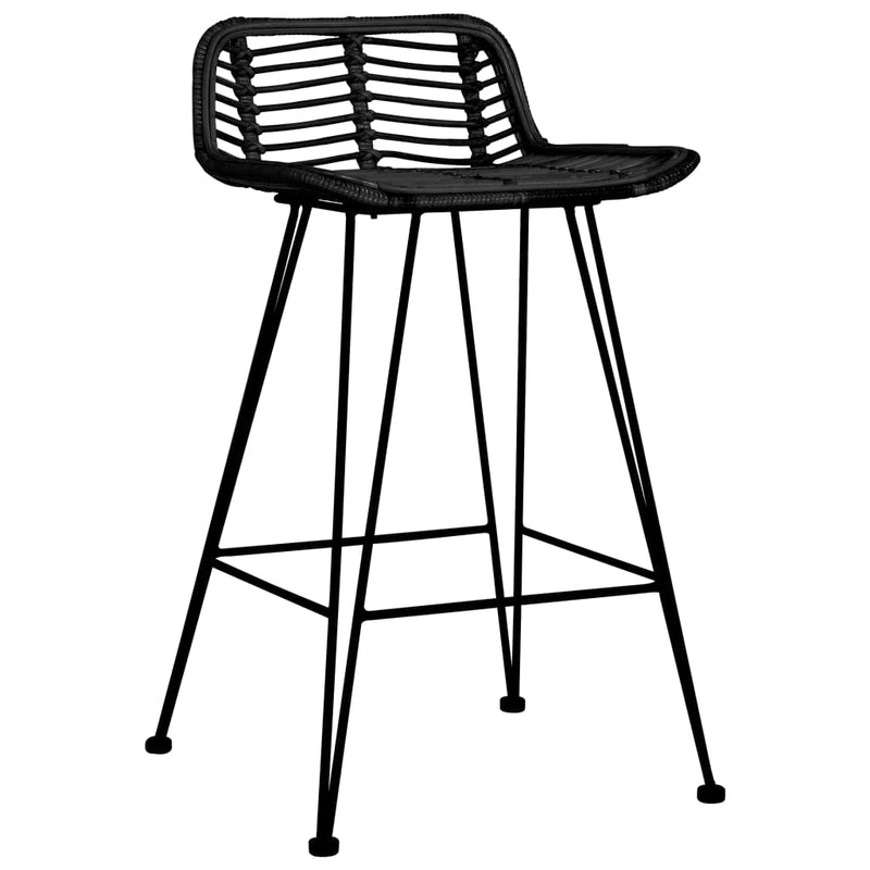 vidaXL 2 db fekete rattan bárszék