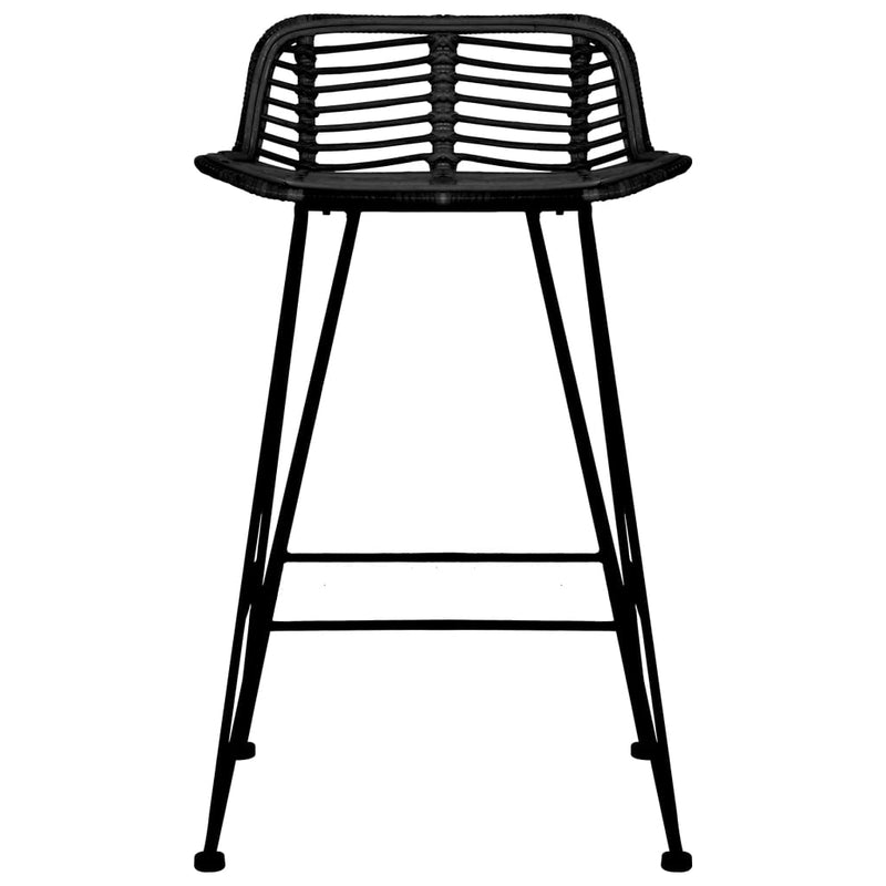 vidaXL 2 db fekete rattan bárszék