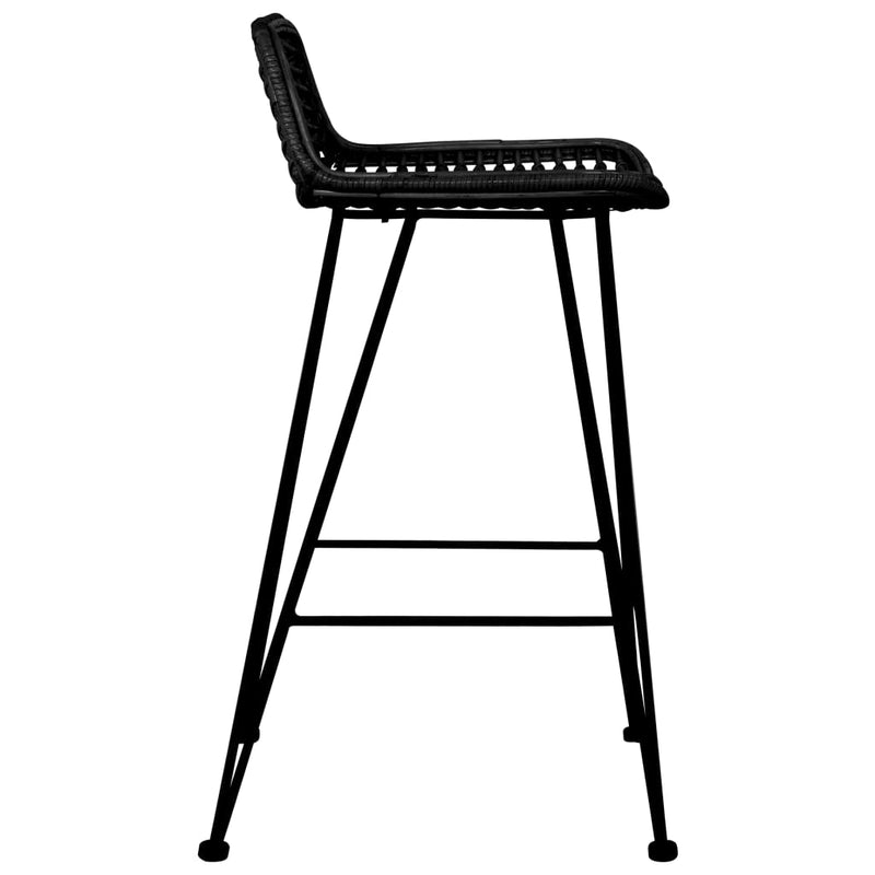 vidaXL 2 db fekete rattan bárszék