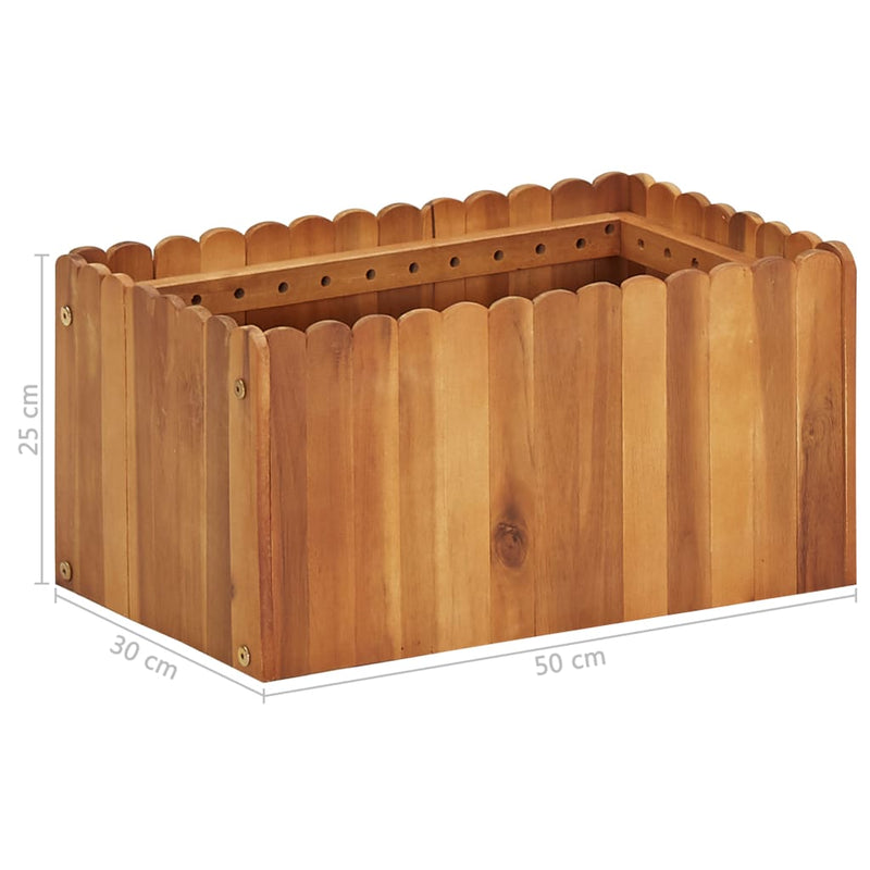 vidaXL tömör akácfa kerti magaságyás 50 x 30 x 25 cm