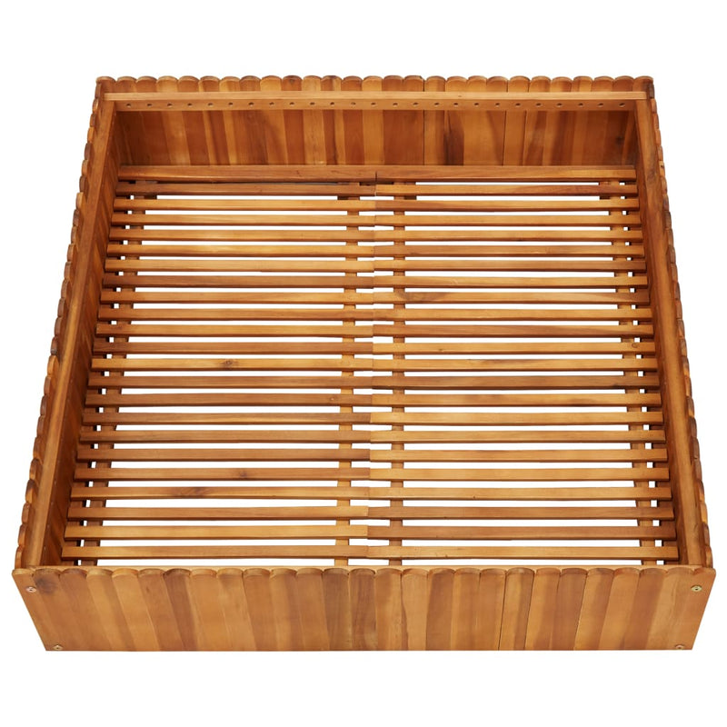 vidaXL tömör akácfa kerti magaságyás 100 x 100 x 25 cm