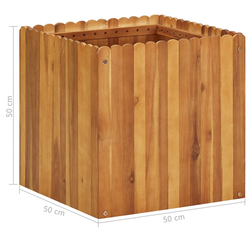vidaXL tömör akácfa kerti magaságyás 50 x 50 x 50 cm