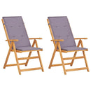 vidaXL 2 db barna tömör akácfa dönthető kerti szék