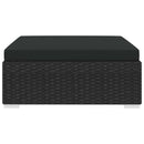 vidaXL 1 db fekete polyrattan moduláris lábtartó párnával