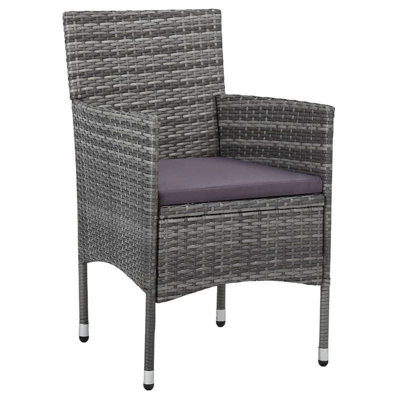 vidaXL 2 db szürke kerti polyrattan étkezőszék
