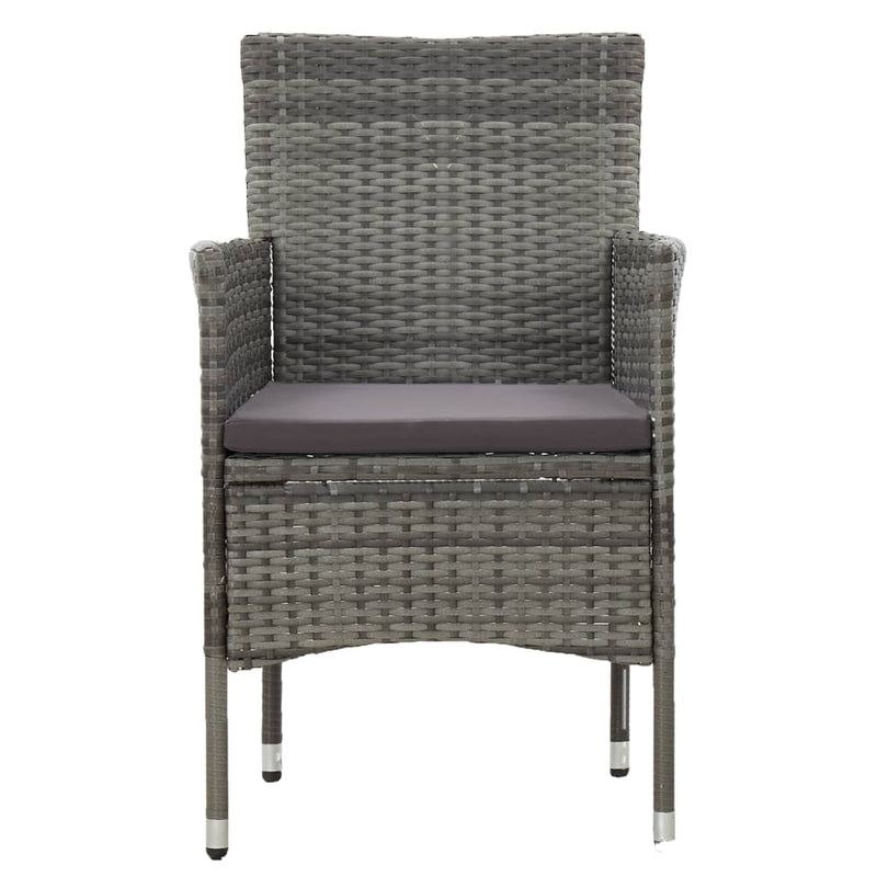 vidaXL 2 db szürke kerti polyrattan étkezőszék