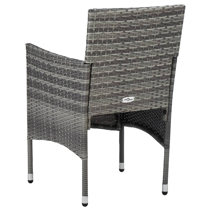 vidaXL 2 db szürke kerti polyrattan étkezőszék