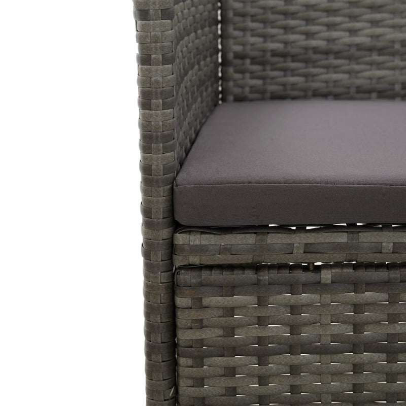 vidaXL 2 db szürke kerti polyrattan étkezőszék