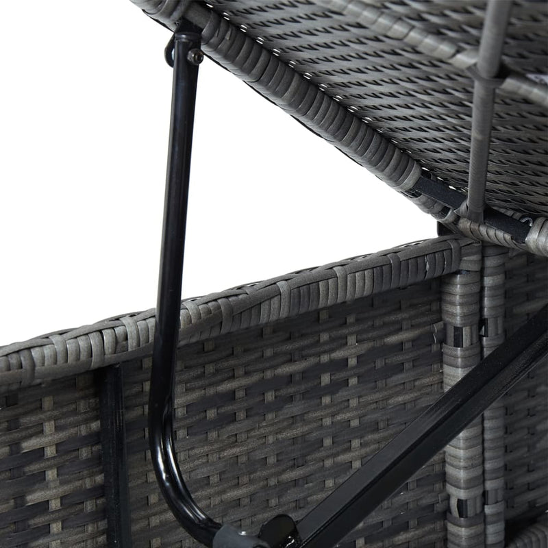 vidaXL szürke polyrattan napozóágy párnával