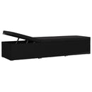 vidaXL fekete polyrattan napozóágy párnával