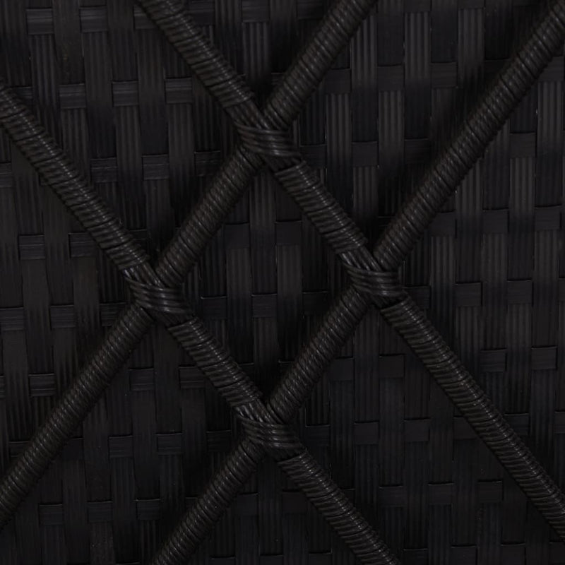 vidaXL fekete polyrattan napozóágy párnával