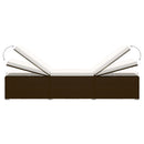 vidaXL barna polyrattan napozóágy párnával és teázóasztallal