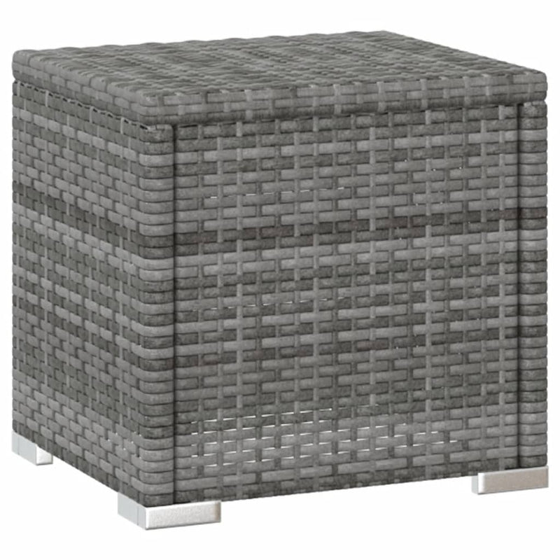 vidaXL szürke polyrattan napozóágy párnával és teázóasztallal