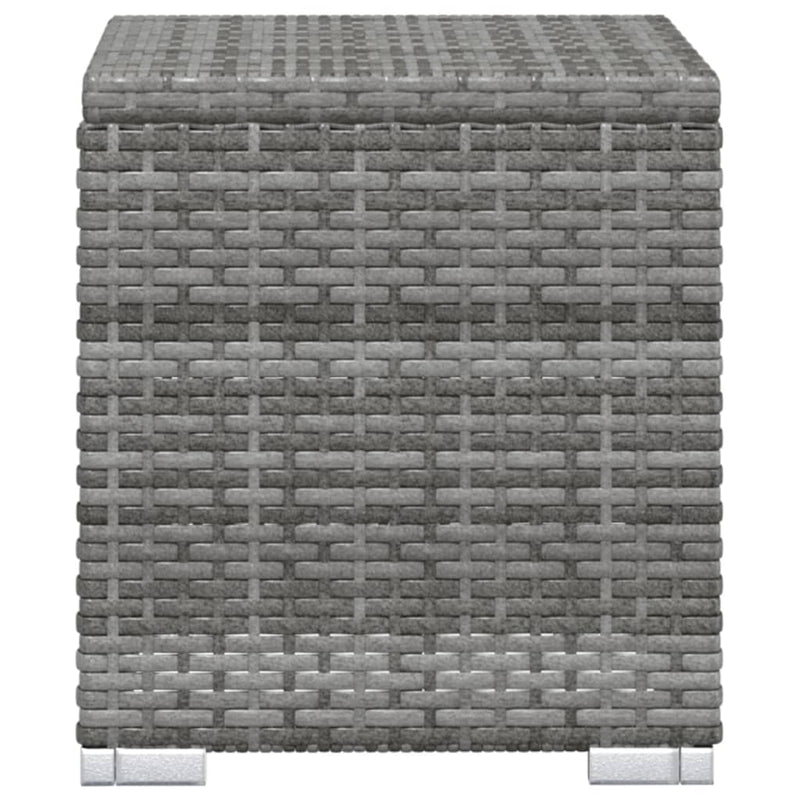 vidaXL szürke polyrattan napozóágy párnával és teázóasztallal