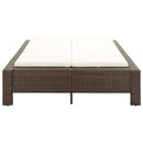 vidaXL barna kétszemélyes polyrattan napozóágy párnával