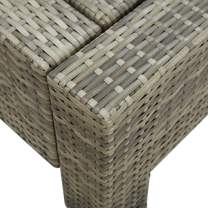 vidaXL kétszemélyes szürke polyrattan napozóágy párnával