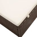 vidaXL barna polyrattan napozóágy napellenzővel és párnával