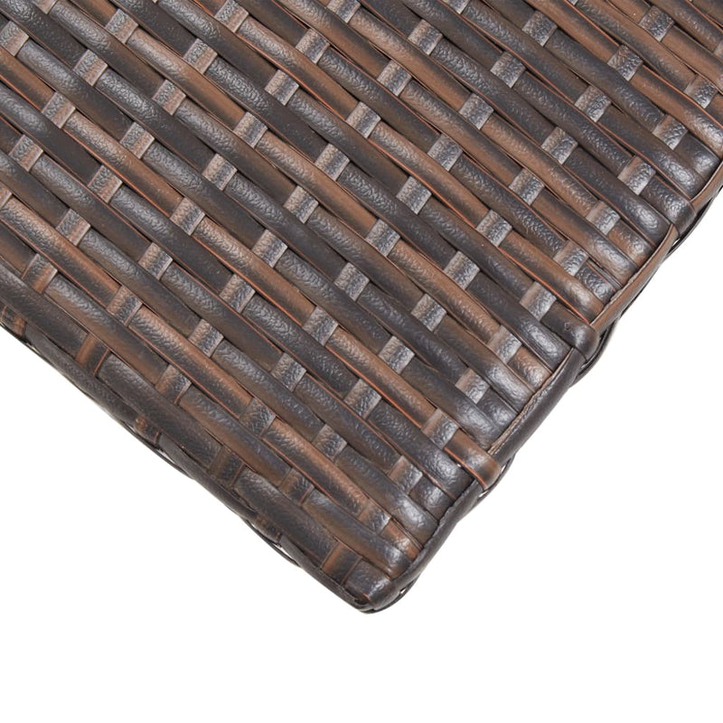 vidaXL barna polyrattan teázóasztal 50 x 50 x 47 cm