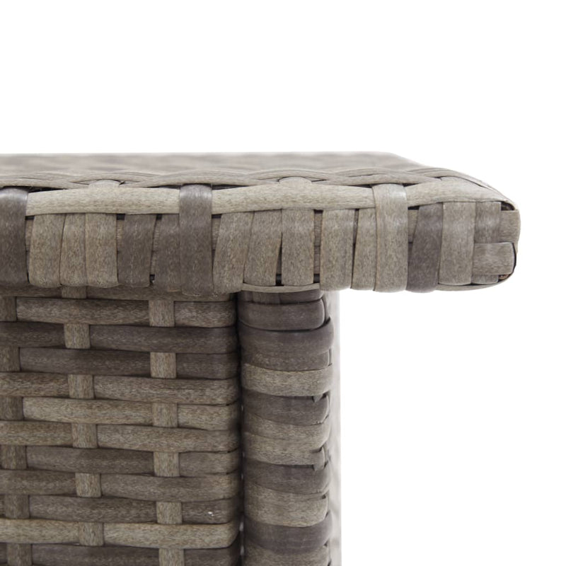 vidaXL szürke polyrattan teázóasztal 50 x 50 x 47 cm