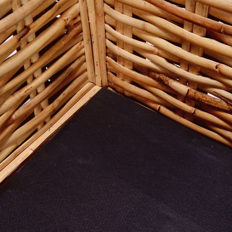 vidaXL 2 részes természetes rattan kanapészett párnákkal