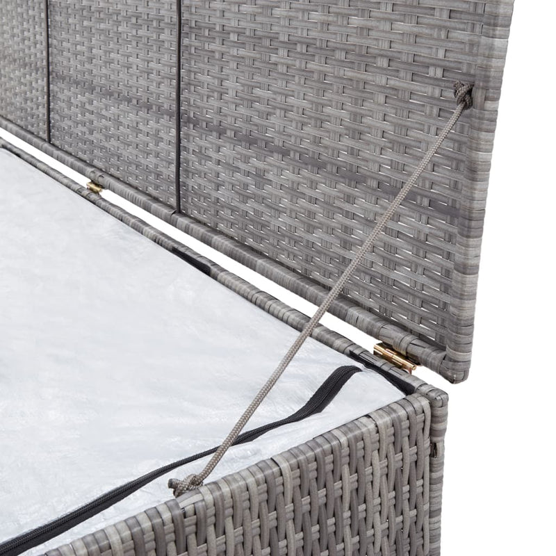 vidaXL szürke polyrattan kerti tárolóláda 120 x 50 x 60 cm