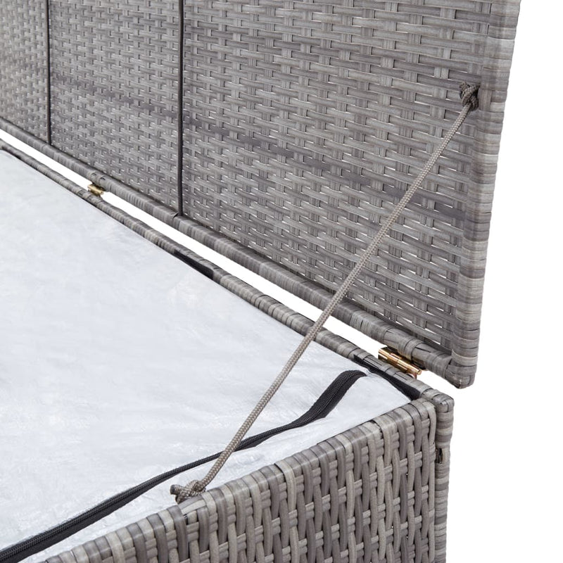 vidaXL szürke polyrattan kerti tárolóláda 150 x 100 x 100 cm