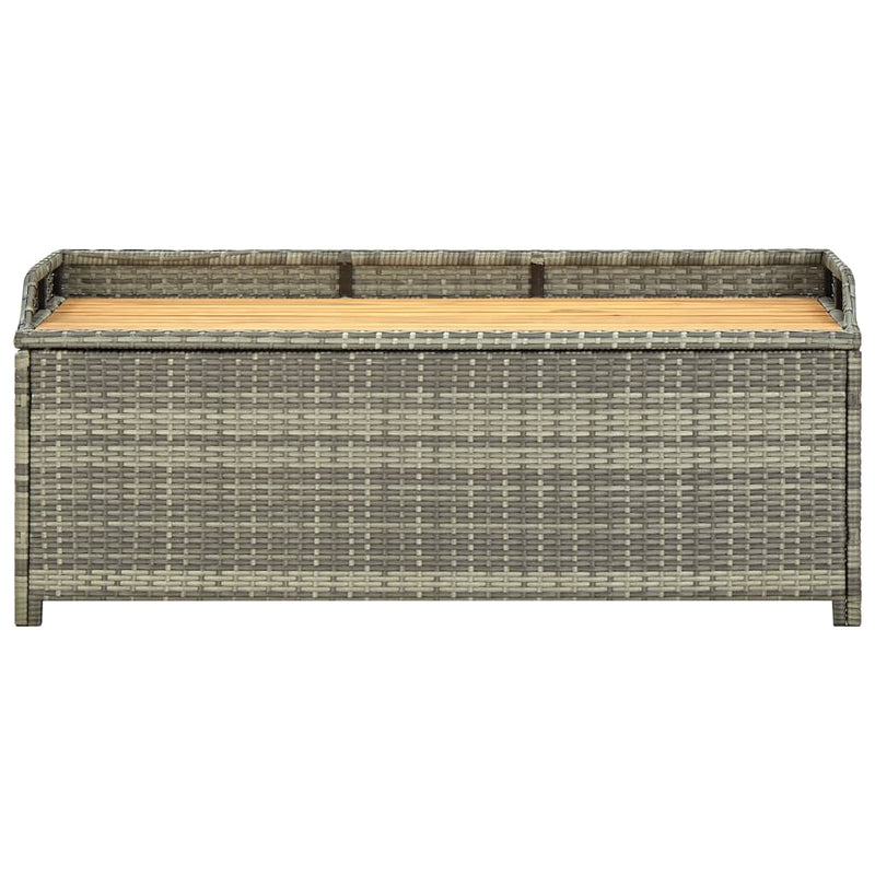 vidaXL szürke polyrattan kerti tárolópad 120 cm