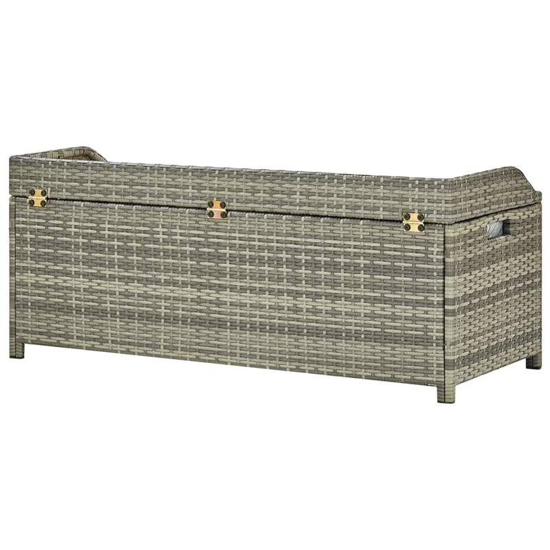 vidaXL szürke polyrattan kerti tárolópad 120 cm