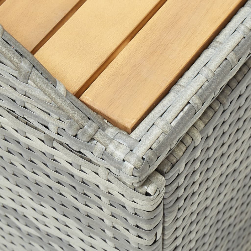 vidaXL szürke polyrattan kerti tárolópad 120 cm