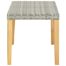 vidaXL szürke polyrattan és tömör akácfa kerti pad 120 cm