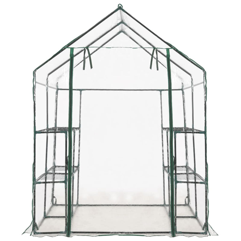 vidaXL melegház 8 polccal 143 x 143 x 195 cm