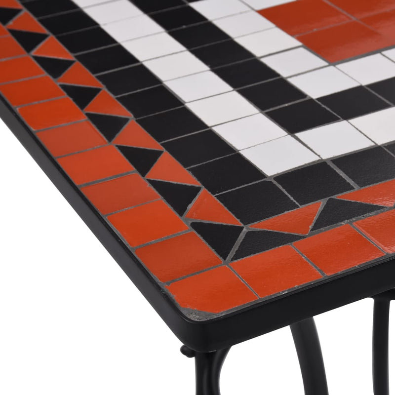 vidaXL terrakotta és fehér kerámia mozaikos bisztróasztal 60 cm