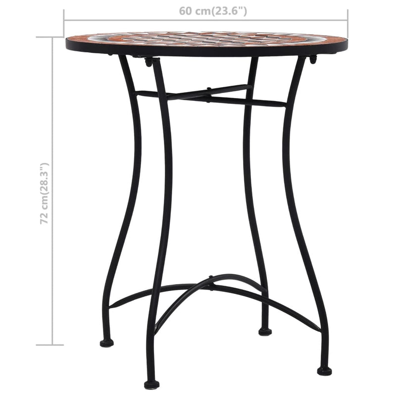 vidaXL barna kerámia mozaikos bisztróasztal 60 cm