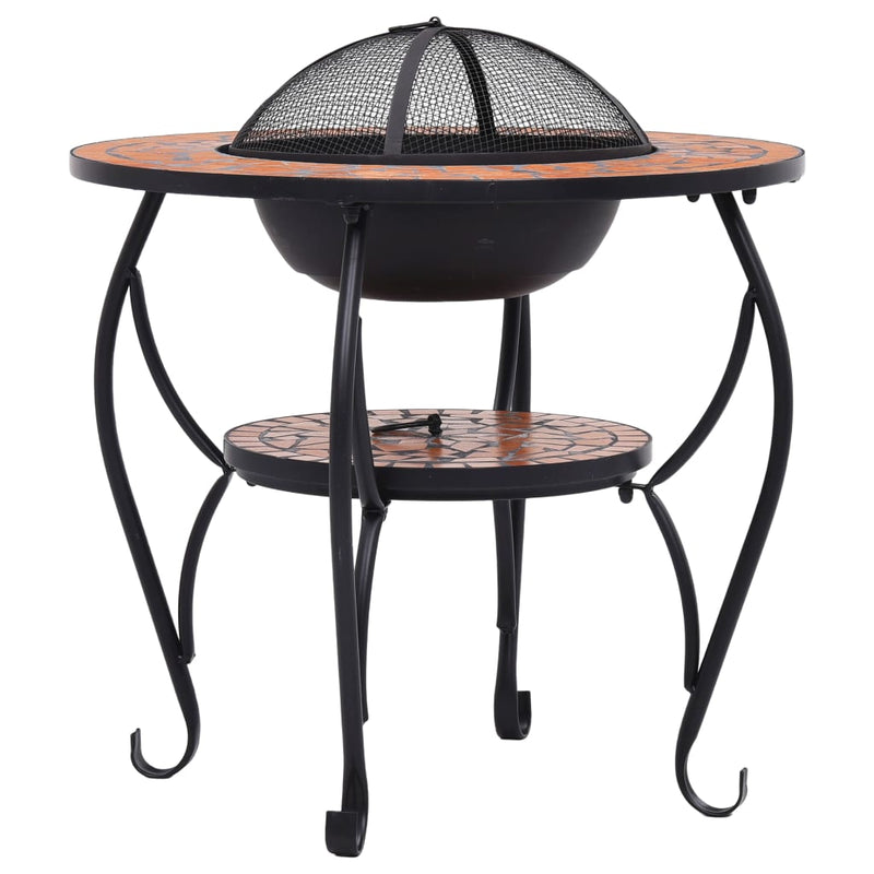 vidaXL terrakotta kerámia mozaik tűztál asztallal 68 cm