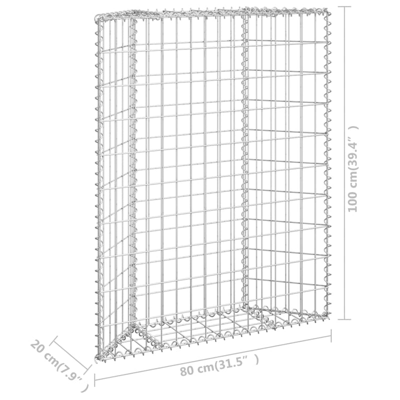 vidaXL trapéz alakú horganyzott acél gabion magaságyás 80x20x100 cm